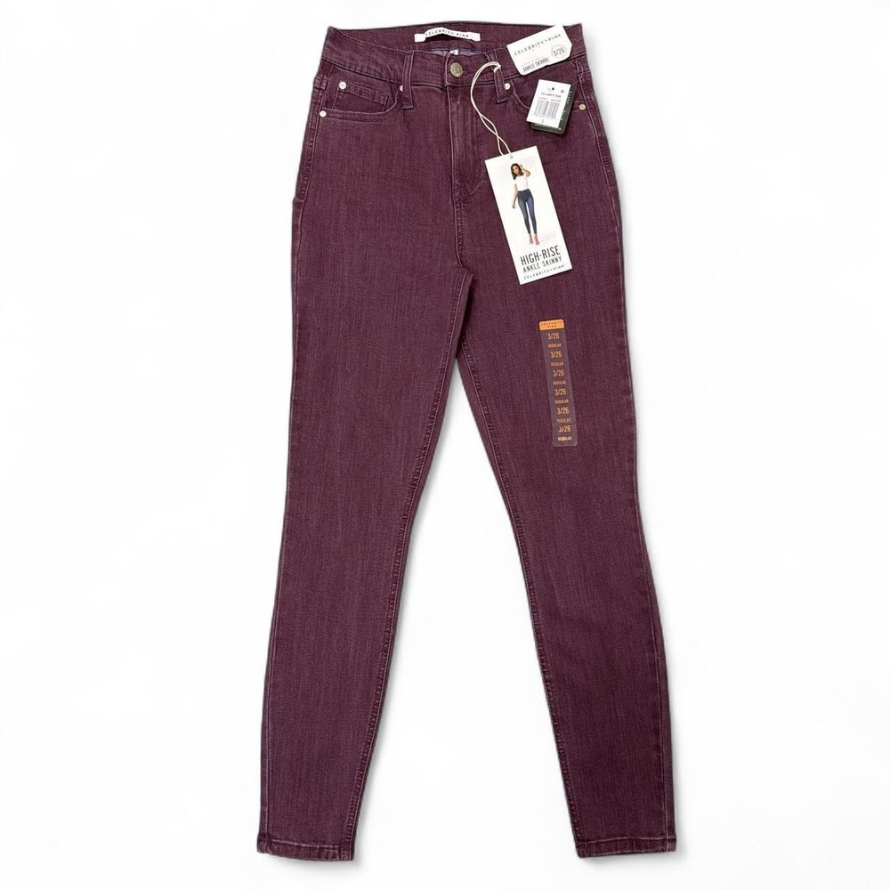 Celebrity Pink high-rise purple ankle skinny jeans